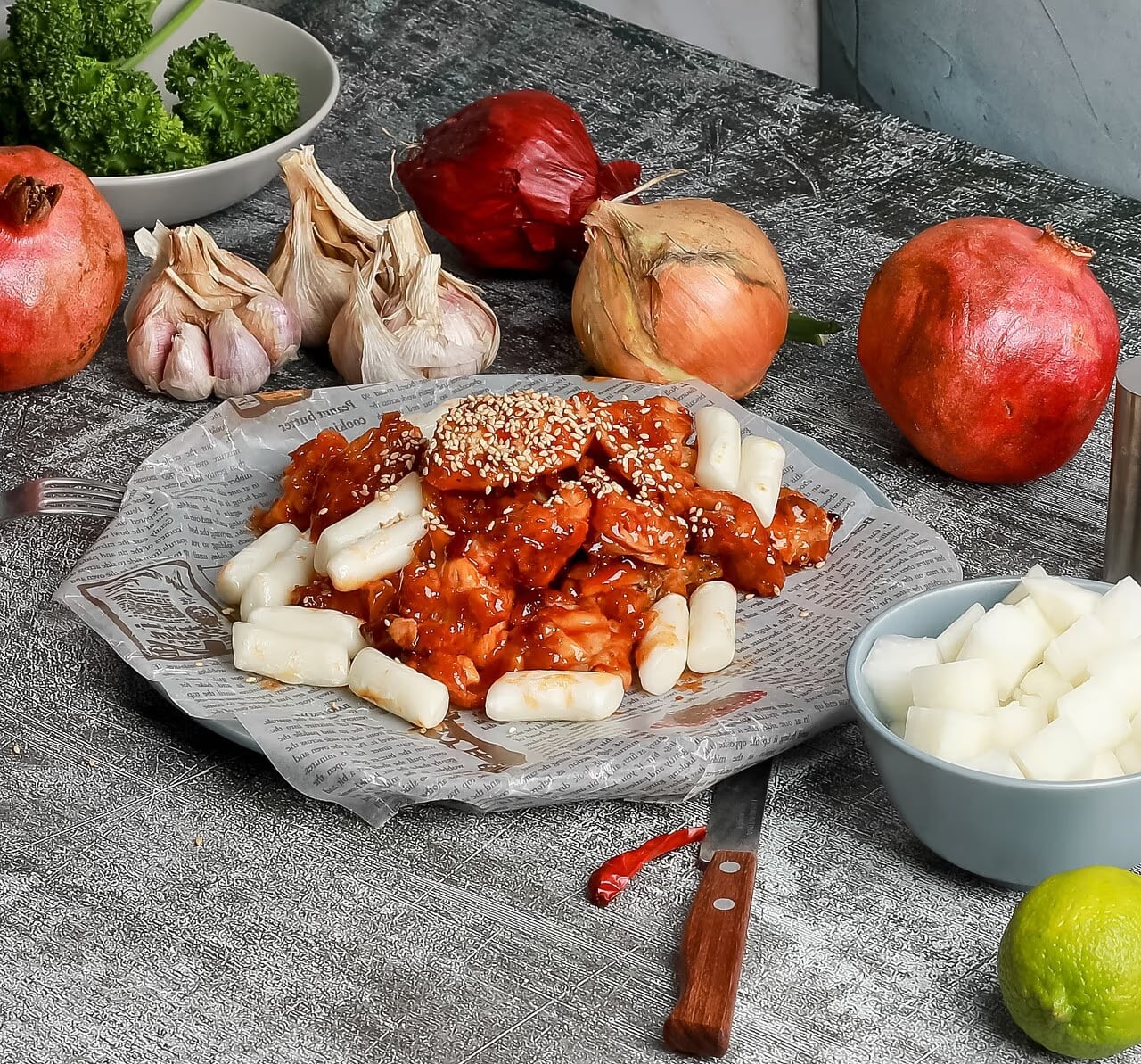 커리맛가슴살 플레이팅 컷 - 노란 톤 균형 조정